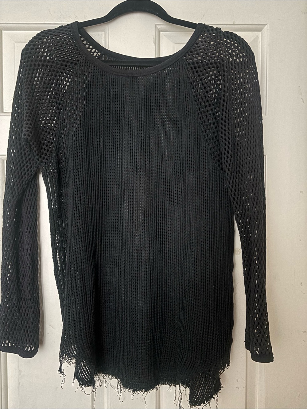 Isabel Marant Black Open-Knit Long-Sleeve Sweater